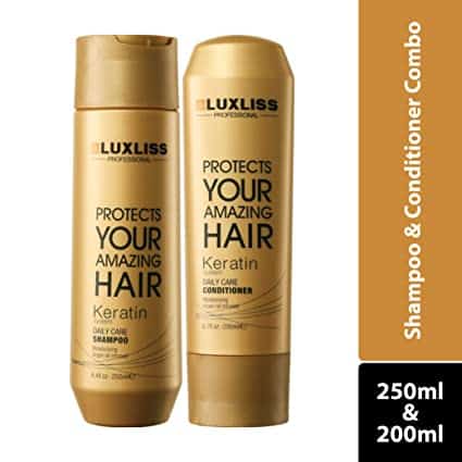 Luxliss Keratin Daily Care Conditioner Shampoo Gold editionPack of 2 250ml 200 ml 2