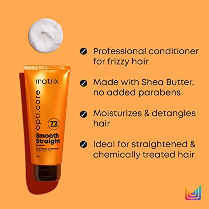MATRIX Opti.Care Professional ANTI FRIZZ Combo For Salon Smooth Straight hair Shea Butter Shampoo 200ml Conditioner 98g 5