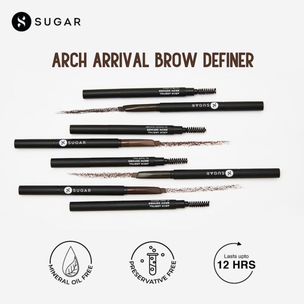 SUGAR Cosmetics Eyebrow Pencil with Spoolie 03 Woody Scooby Deep Brown Brow Definer 6