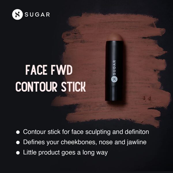 SUGAR Cosmetics Face Fwd Contour Stick 02 Espresso Edge Coffee Brown Longlasting Formula Lightweight For Easy Contouring 4