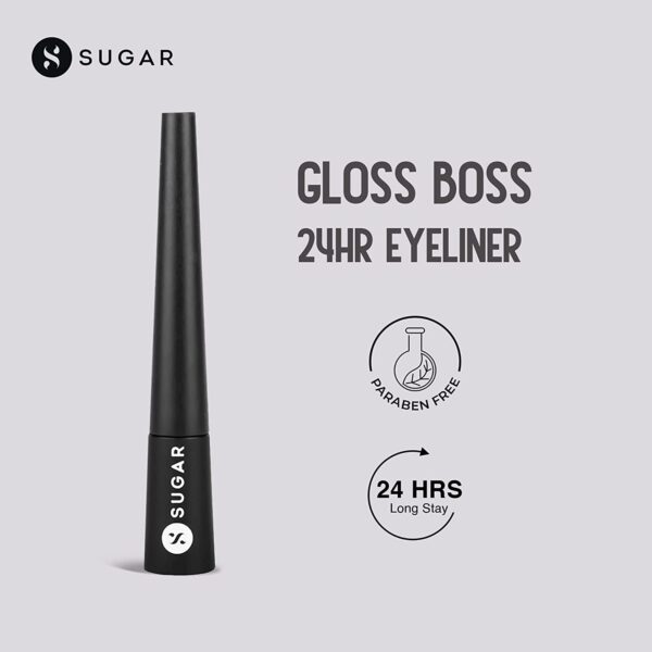 SUGAR Cosmetics Gloss Boss 24HR Eyeliner 01 Back In Black Black Eyeliner3