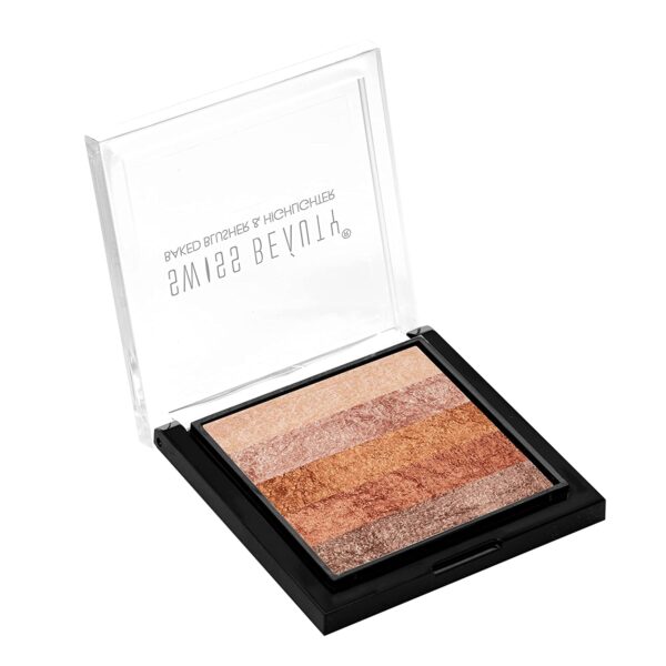 Swiss Beauty Brick Highlighter Highly pigmented Powder Highlighter Bronzer with Easy to blend Formula Shade 1 7g 2