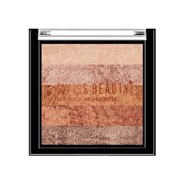 Swiss Beauty Brick Highlighter Highly pigmented Powder Highlighter Bronzer with Easy to blend Formula Shade 1 7g