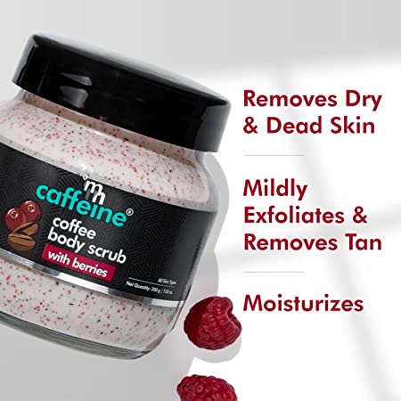 mCaffeine Creamy Coffee Body Scrub with Berries for Soft Moisturized Skin