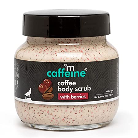 mCaffeine Creamy Coffee Body Scrub with Berries for Soft Moisturized Skin