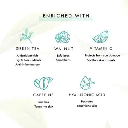 mCaffeine Green Tea Face Scrub with Vitamin C 2