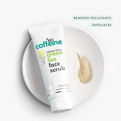 mCaffeine Green Tea Face Scrub with Vitamin C 3