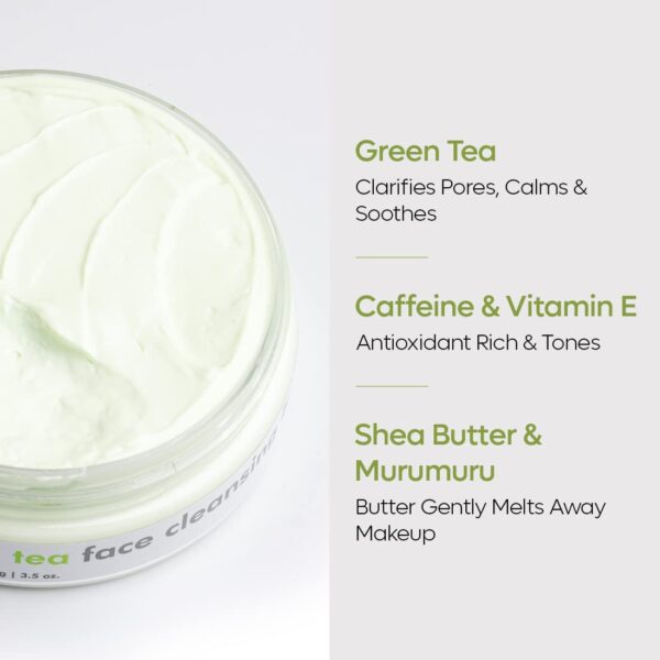 mCaffeine Green Tea Moisturizing Face Cleanser and Makeup Remover Cleansing Balm 100g 3