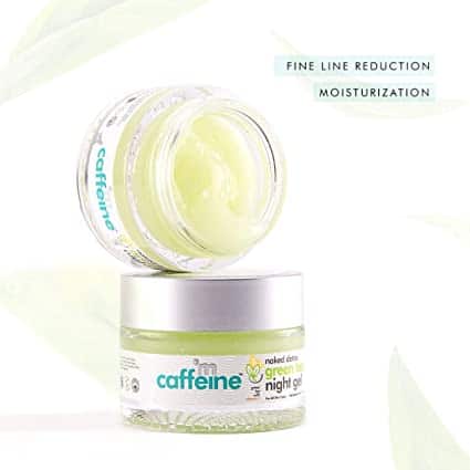 mCaffeine Vitamin C Night Gel Cream for Glowing Skin with Green Tea Aloe Vera Hyaluronic Acid 4