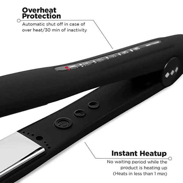IKONIC SLIM TITANIUM SHINE HAIR STRAIGHTENER WITH PROFESSIONAL PTC AND DUAL CERAMIC HEATERS FOR LONGER THICKER AND AFRO