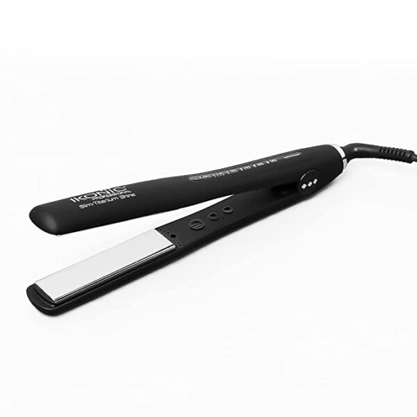 IKONIC SLIM TITANIUM SHINE HAIR STRAIGHTENER WITH PROFESSIONAL PTC AND DUAL CERAMIC HEATERS FOR LONGER THICKER AND AFRO CARIBBEAN HAIR