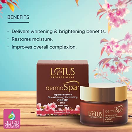 Lotus Professional Dermo Spa Japanese Sakura Skin Whitening and Illuminating Day Creme with SPF20 50