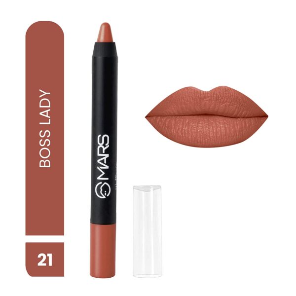 MARS Long Lasting Lip Crayon 3.5 grms 21 Orangish Brown Boss Lady 1