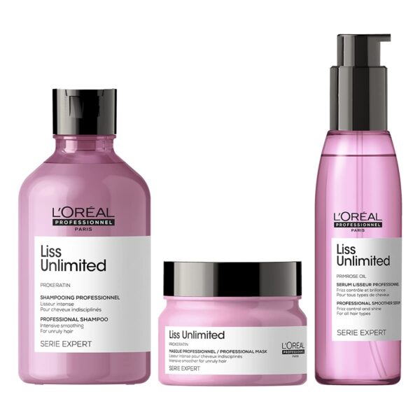 LOreal Professionnel Liss Unlimited Shampoo With Pro Keratin And Kukui Nut Oil For Rebellious Frizzy Hair Serie Expert 300Ml