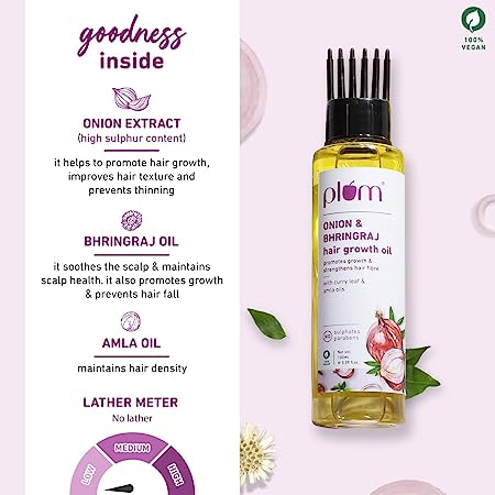 Plum Onion Hair Oil for growth with Bhringraj Curry Leaf and Amla Oils100ml