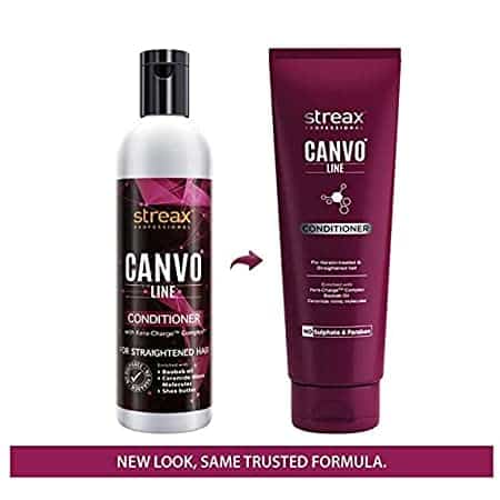 Streax Professional Canvoline Complete Hair Care Combo for Straightening Hair Streax Canvoline Shampoo 300ml Conditioner 240ml Ser