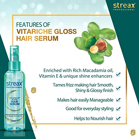 Streax Professional Vitariche Gloss Hair Serum Pack of 3 115 ml each 1