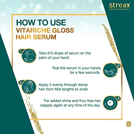 Streax Professional Vitariche Gloss Hair Serum Pack of 3 115 ml each 2