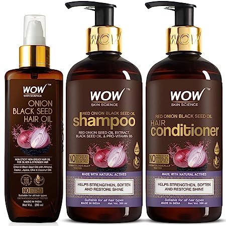 WOW Skin Science Onion Black Seed Oil Shampoo Hair Conditioner Hair Oil 800ml
