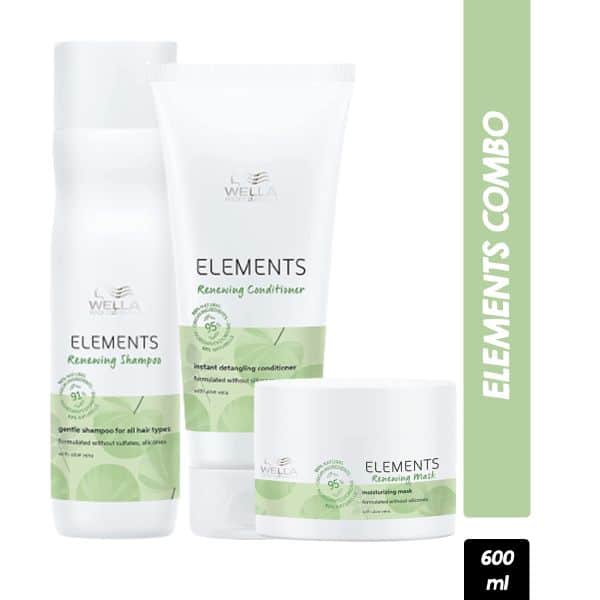Wella Professionals Elements Renewing Shampoo 250ml Conditioner 200ml Mask 150ml Combo