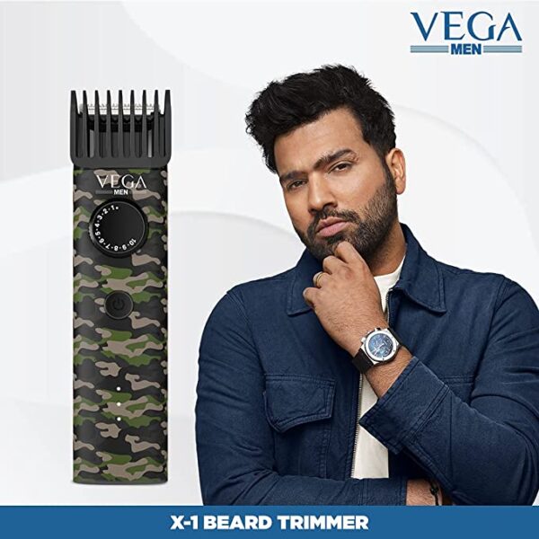 ega Men X1 Beard Trimmer For Men With Quick Charge 90 Mins Run time Waterproof For Cord Cordless Use And 40 Length Settings VHTH 16 Gree