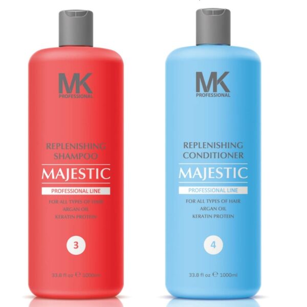 MK Professional Majestic Keratin Replenishing Shampoo and Conditioner 1000ml Each