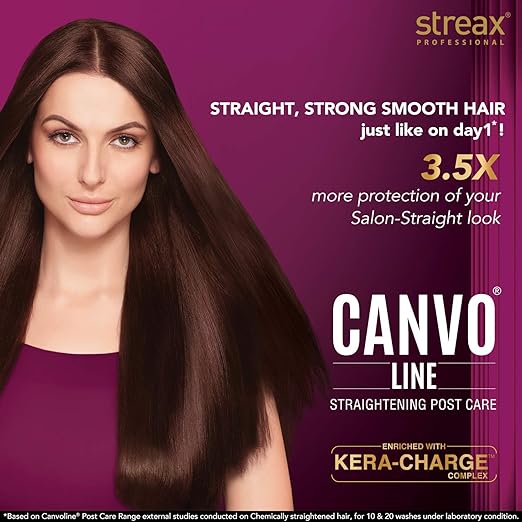 Streax Professional Canvoline Straightening Post Care Shampoo for Women
