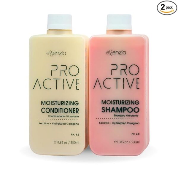 Essenzia Pro Active Moisturizing Keratina and Hydrolyzed Colageno Shampoo 350ml Conditioner 350ml